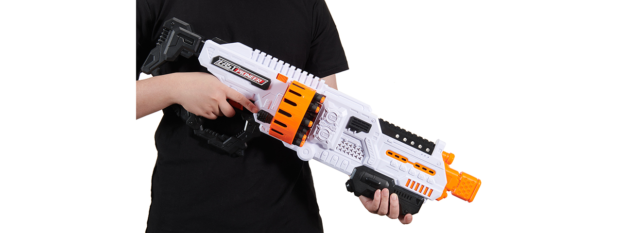 Cyber Walker Fast Space Electric Dart Blaster (White/Orange)