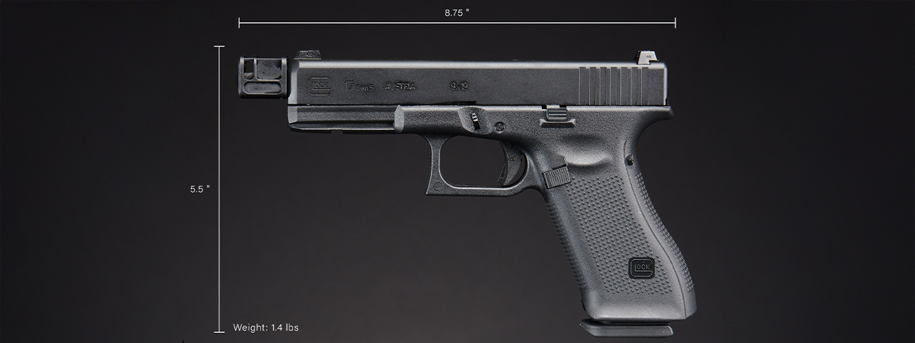 Dr. Gearbox Custom Glock 17 Gen 5 "LAWMAN" Gas Blowback Airsoft Pistol - (Black)