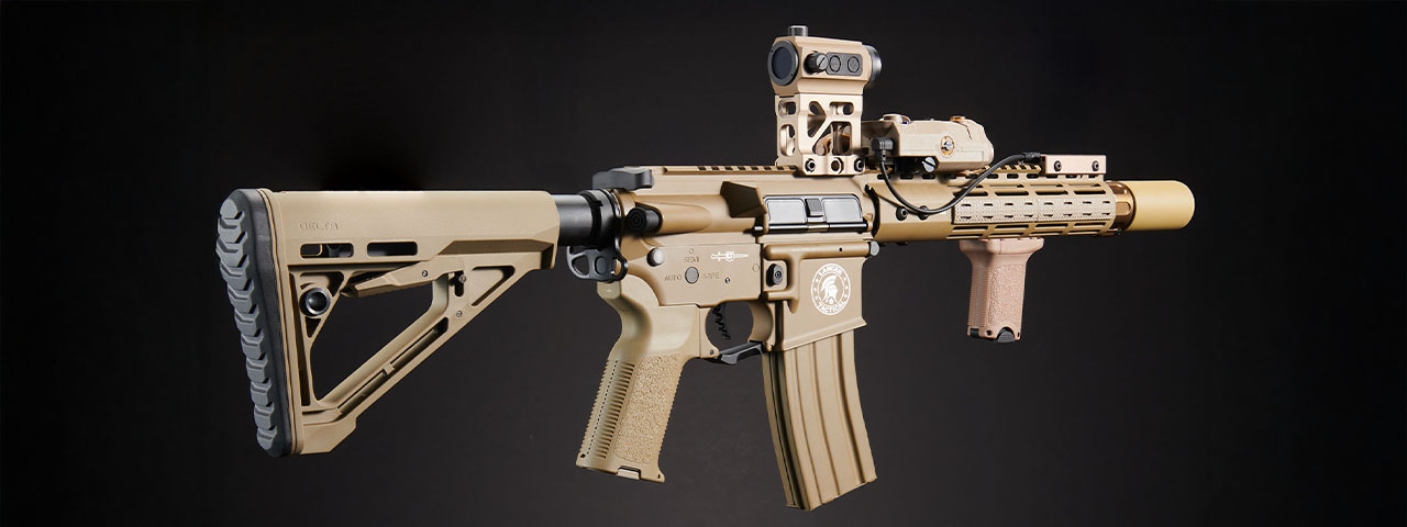 Custom Brimstone - Lancer Tactical Archon 9" M-LOK Proline Series M4 Airsoft Rifle w/ Delta Stock