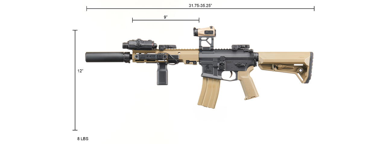 Custom Lancer Tactical Domovoi AKS-105 AEG Airsoft AEG Rifle - (Black)
