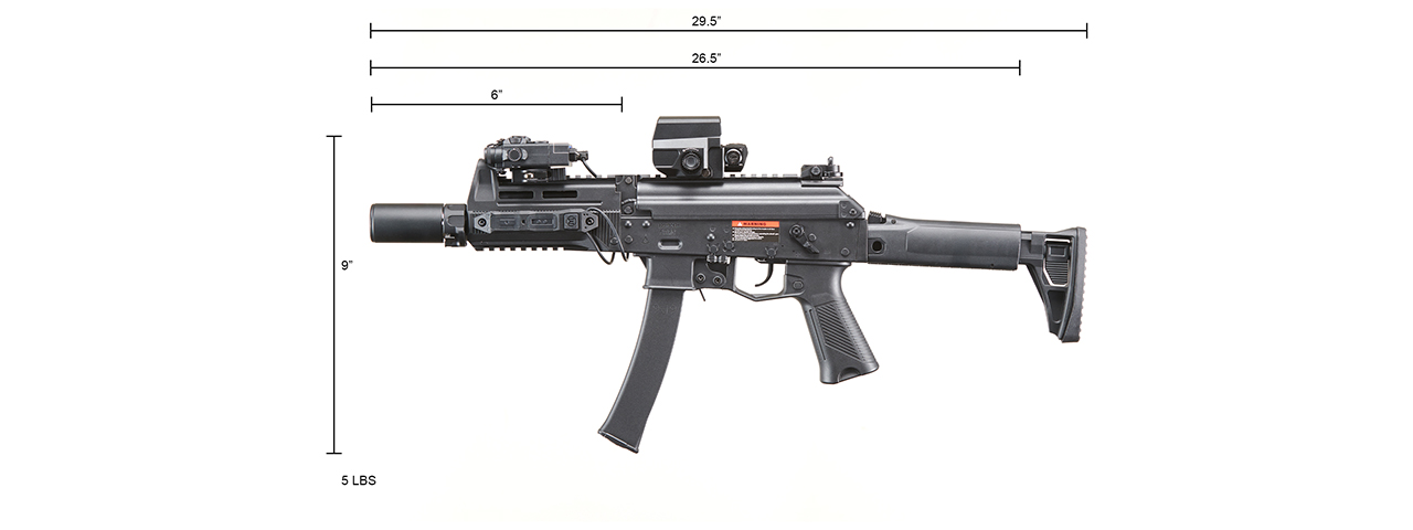 Custom Lancer Tactical ARGO - PPK-20 Gen 3 Compact AEG Airsoft SMG - (Black)