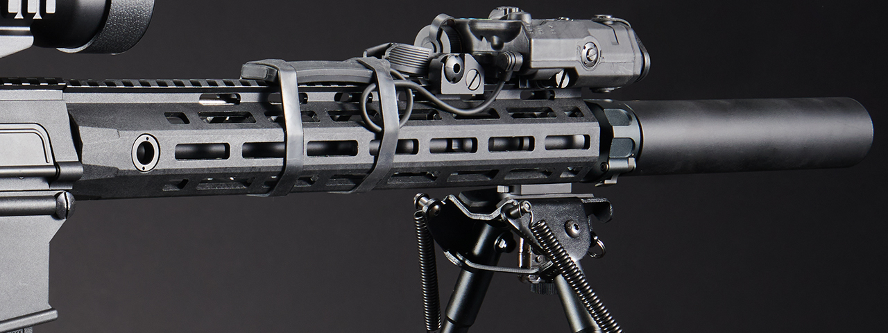 Custom Lancer Tactical Azrail - Battle X SR25 AEG Airsoft Rifle - (Black)
