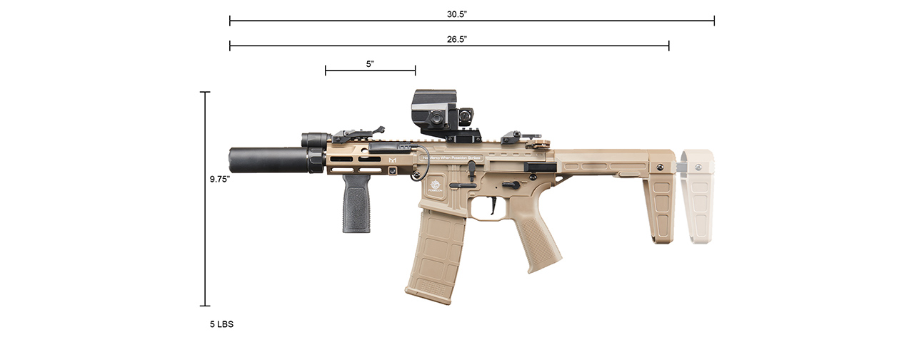 Custom Gideon - Poseidon Punisher 6" QRF AEGR Rifle - (Tan)