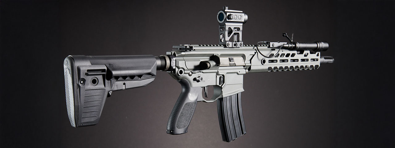 Custom Splinter - Sig Sauer PROFORCE MCX Virtus Airsoft AEG Rifle - (Dark Gray)