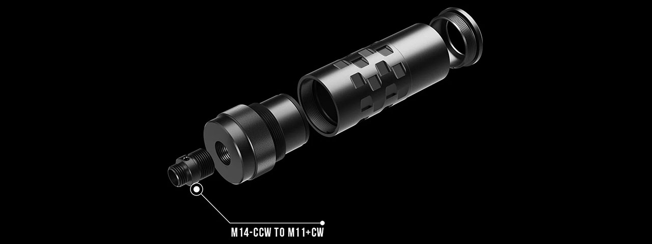 Eshooter Flare Aluminum Alloy Tracer Suppressor Style B Case for Flare M, M BT, and Mono Units - (Black)