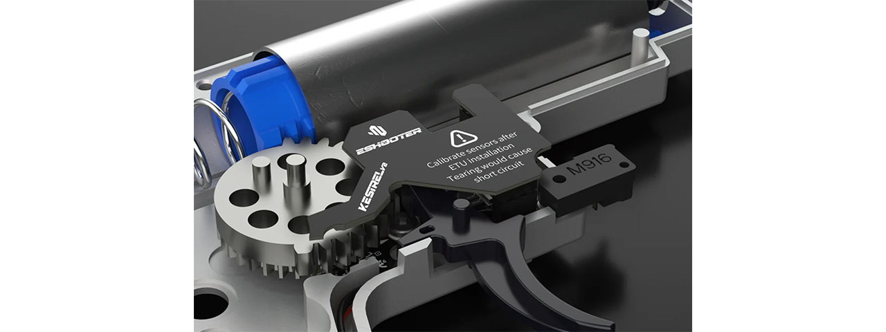 Eshooter Kestrel V2 Electronic Trigger Unit (ETU) for V2 Gearbox AEGs w/ App Control and Smart Features - Front Wired