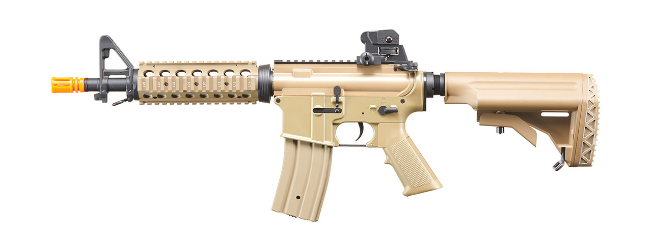 Golden Eagle JG F6624TAN Super Enhanced M4 CQB RIS AEG Metal Gear, Rail Covers, Polymer Body in Tan