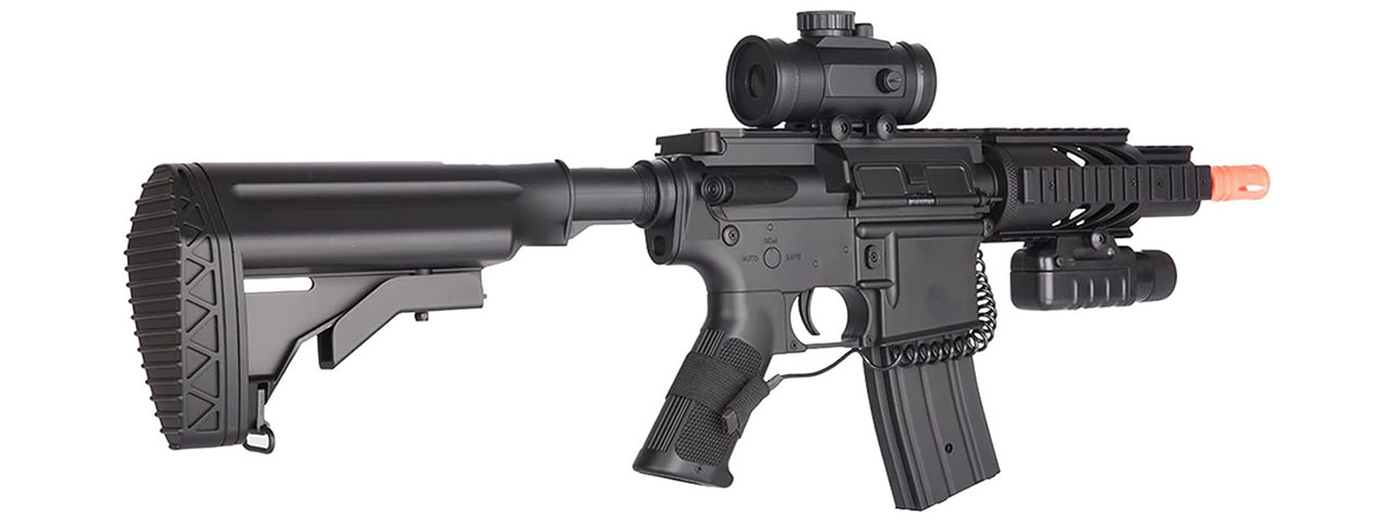 Golden Ball Lightweight M4 CQC Full Automatic AEG Airsoft Rifle w/Flashlight, Scope, Battery & Charger Included