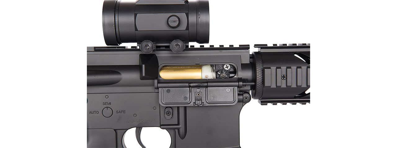 Golden Ball Lightweight M4 CQC Full Automatic AEG Airsoft Rifle w/Flashlight, Scope, Battery & Charger Included