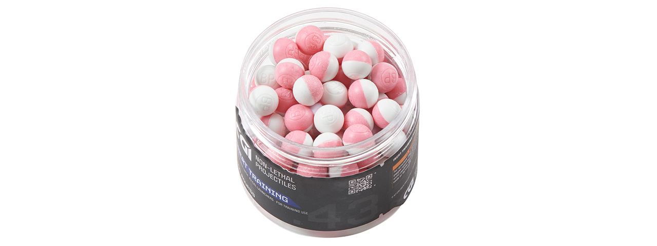 GoldenBall CGI .43 Caliber Non Lethal Training Projectiles - (Pink/White)