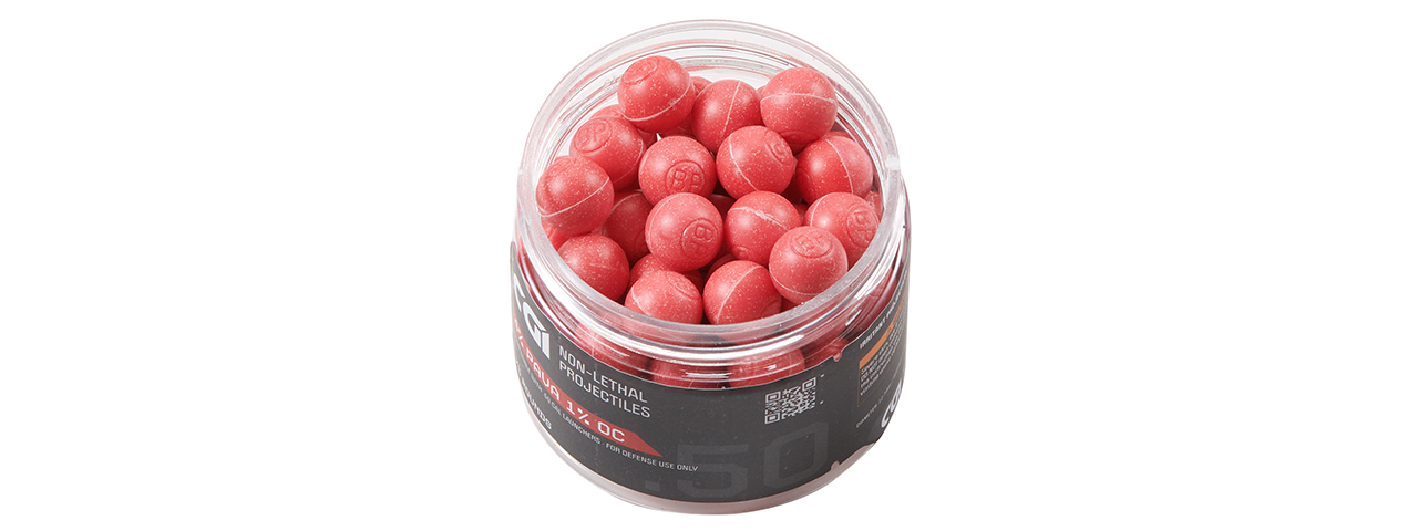 GoldenBall CGI .50 Caliber Non Lethal Self Defence Ball Projectiles - (Red)