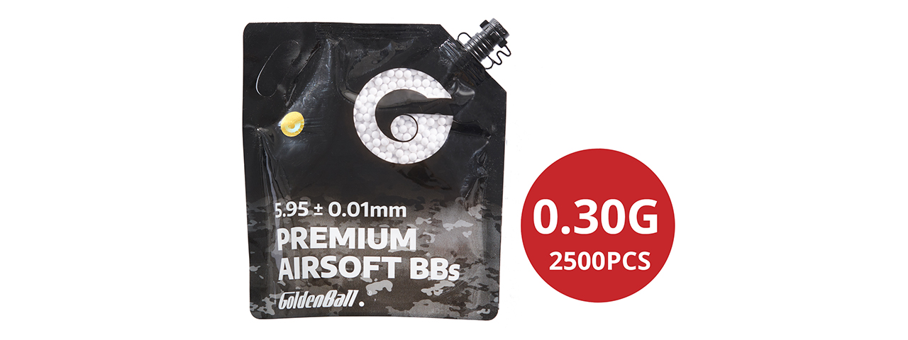 GoldenBall 2500 Round .30G Premium Grade BBs - (White)