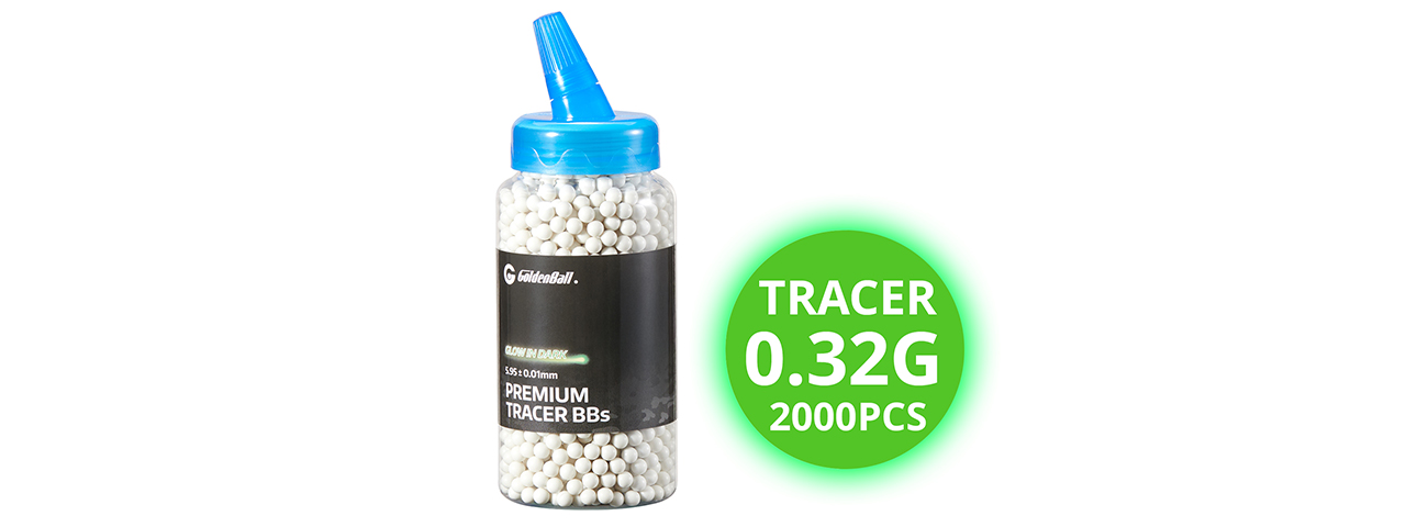 GoldenBall 2000 Round .32G Premium Grade Tracer BBs - (White)