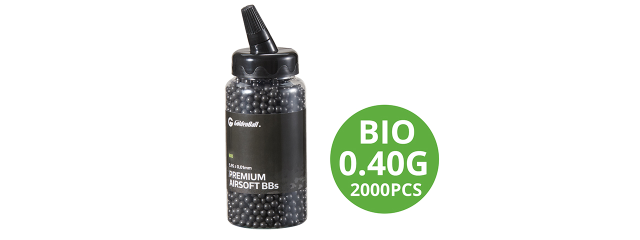 GoldenBall 2000 Round .40G Premium Grade BIO BBs - (Black)