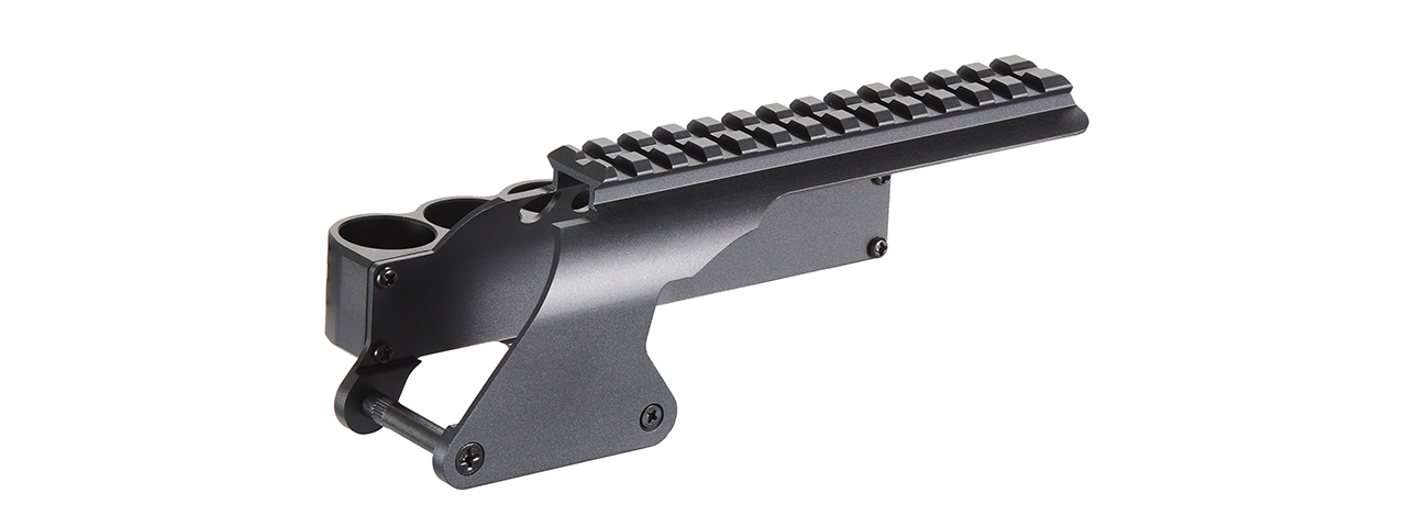 Golden Eagle CNC Aluminum Top Rail Mount w/ Shell Holder for 8870 Gas Shotgun - (Black)