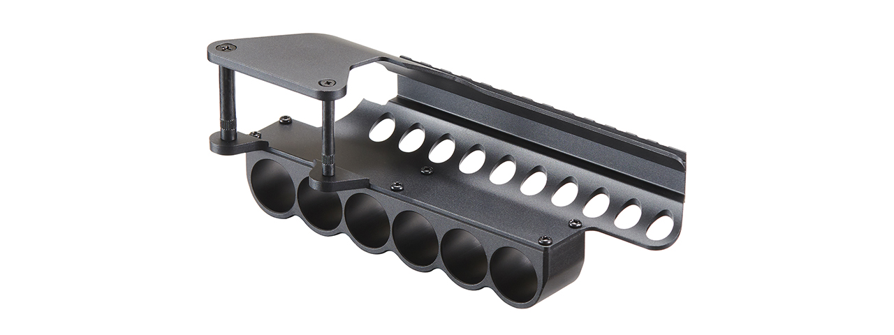 Golden Eagle CNC Aluminum Top Rail Mount w/ Shell Holder for 8870 Gas Shotgun - (Black)