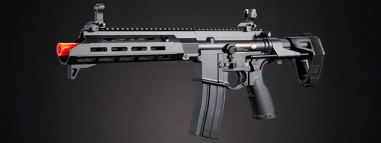 Golden Eagle GBBR Airsoft Rifle w/ 11" M LOK Handguard and Mock Amplifier - (Black)