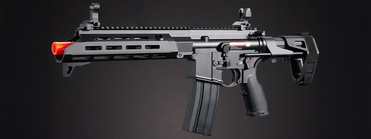 Golden Eagle GBBR Airsoft Rifle w/ 11" M LOK Handguard and Mock Suppressor - (Black)