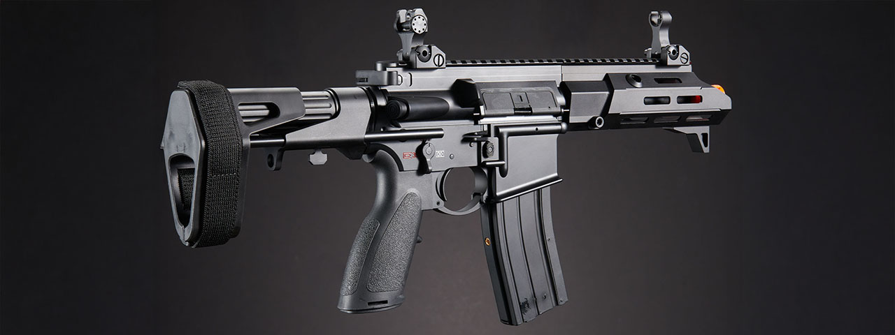 Golden Eagle GBBR Airsoft Rifle w/ 7.5" M LOK Handguard and Mock Amplifier - (Black)
