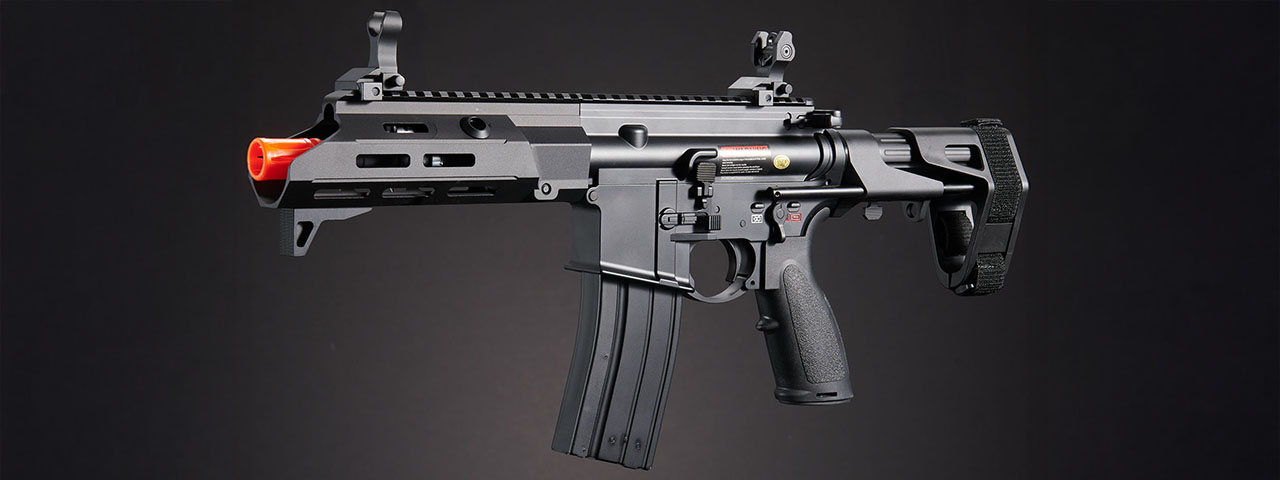 Golden Eagle GBBR Airsoft Rifle w/ 7.5" M LOK Handguard and Mock Amplifier - (Black)