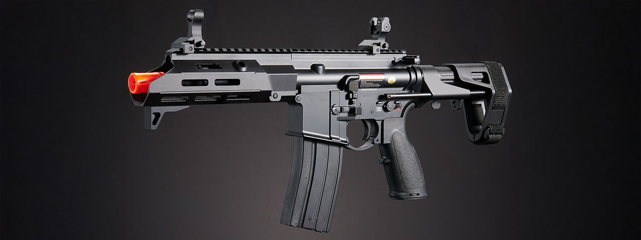 Golden Eagle GBBR Airsoft Rifle w/ 7.5" M LOK Handguard and Mock Suppressor - (Black)