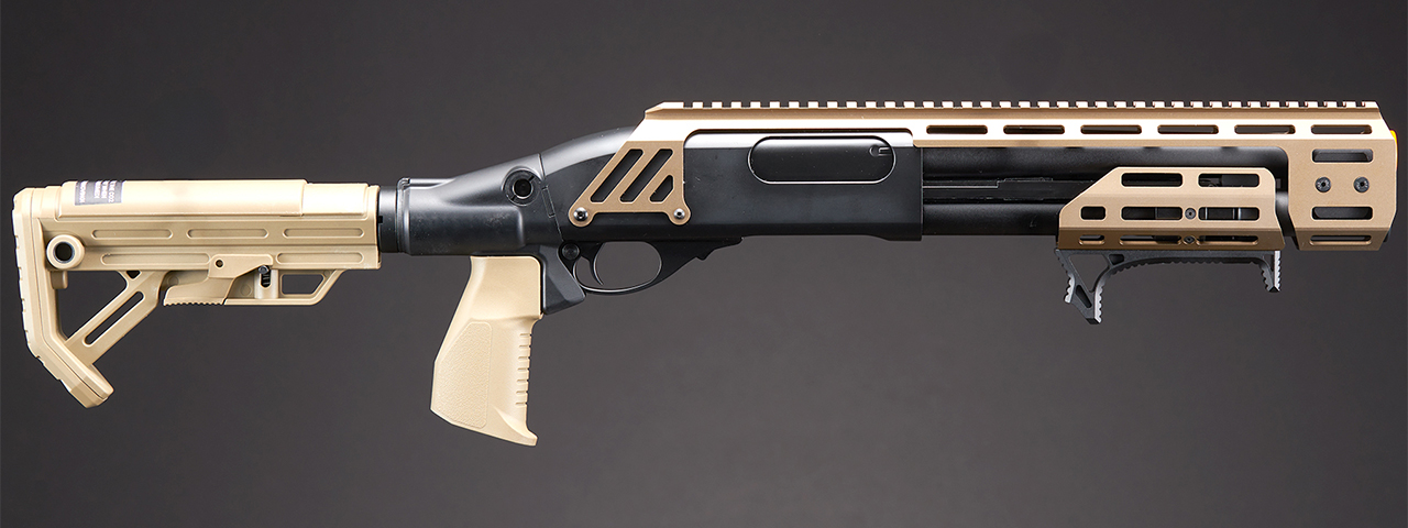 Golden Eagle Alpha Tactical Production A.T.P. Doomsday CO2 Gas Pump-Action Shotgun - (Tan)