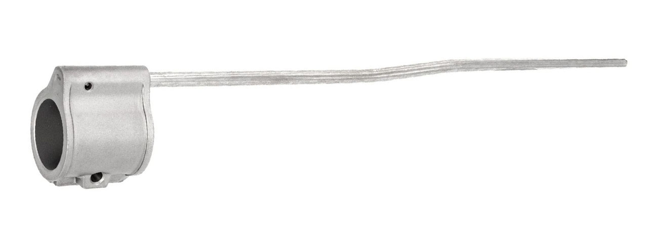 Guns Modify Stainless Steel Dummy Gas Block with Length Tube for Airsoft AR GBB Series G - (Silver)