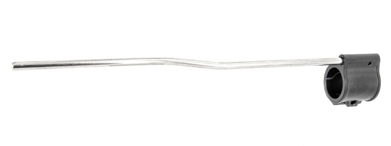 Guns Modify Stainless Steel Dummy Gas Block with Length Tube for Airsoft AR GBB Series G - (Black)