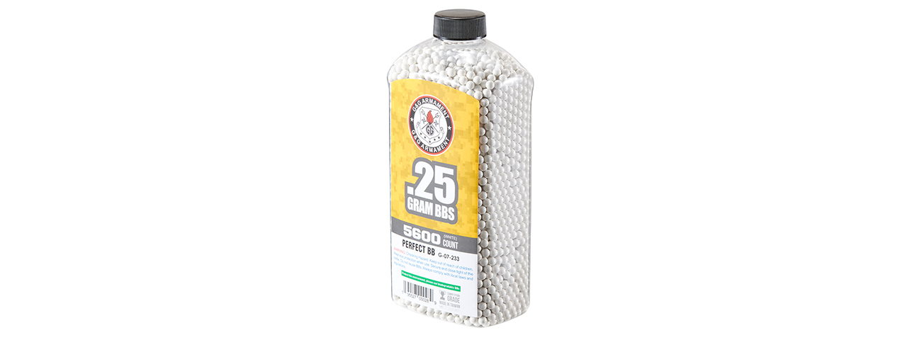 G&G 0.25g Precision 6mm Airsoft BBs [5600rd Bottle] (WHITE)