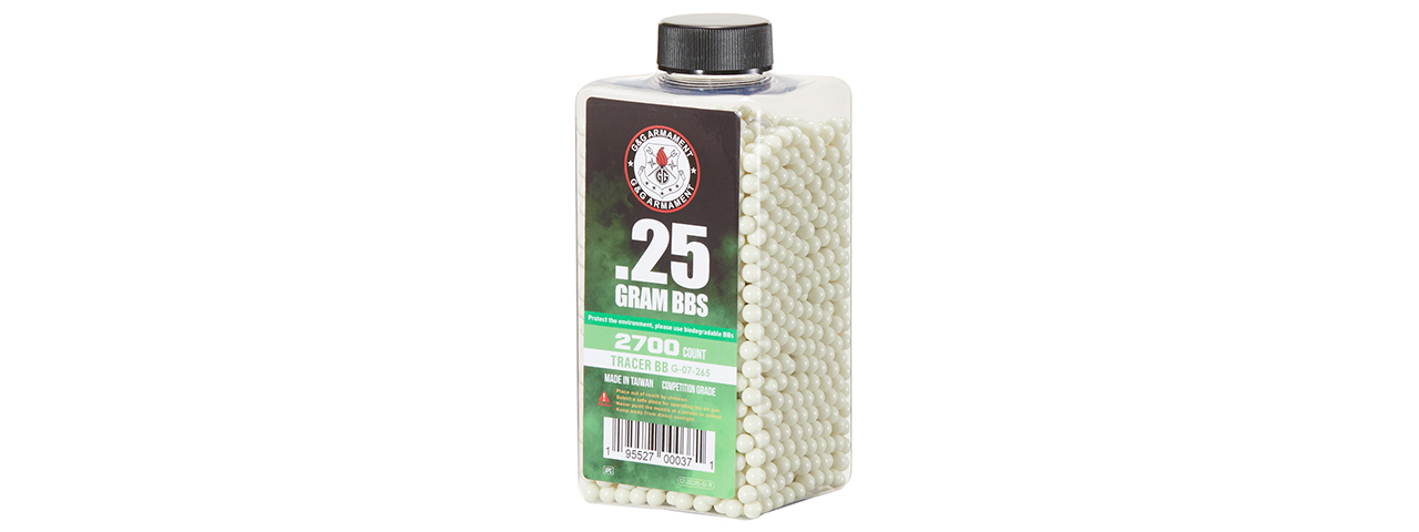 G&G 6mm Competition Grade 0.25g Airsoft Tracer BBs [2700 Round Bottle] (GREEN)