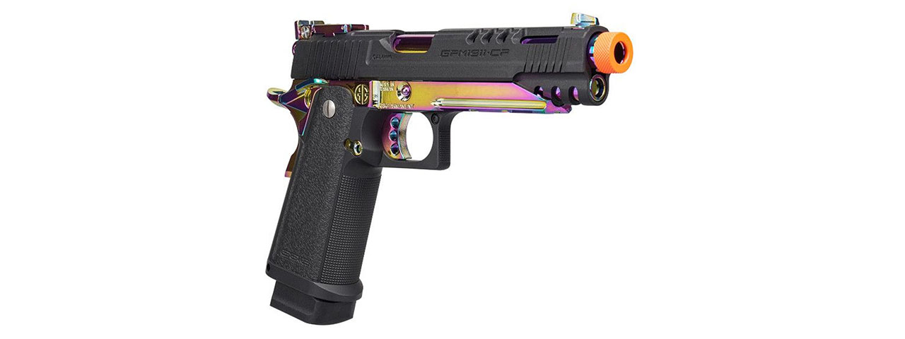 G&G GPM1911 CP Rainbow GBB Airsoft Pistol with Iridescent Hardware
