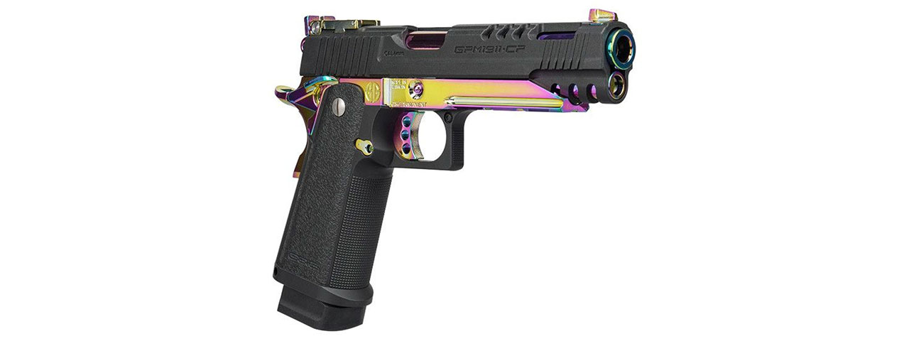 G&G GPM1911 CP Rainbow GBB Airsoft Pistol with Iridescent Hardware