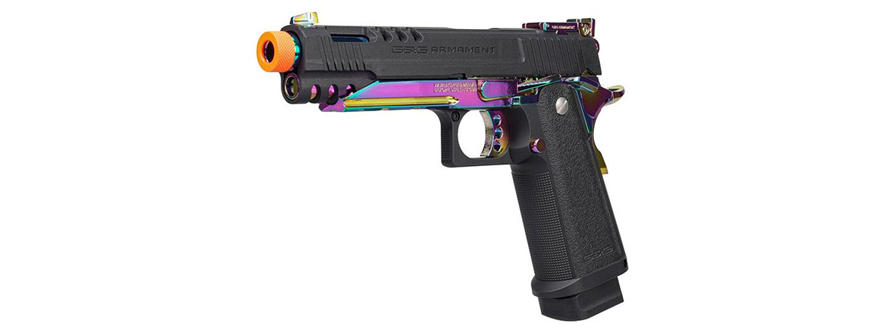 G&G GPM1911 CP Rainbow GBB Airsoft Pistol with Iridescent Hardware