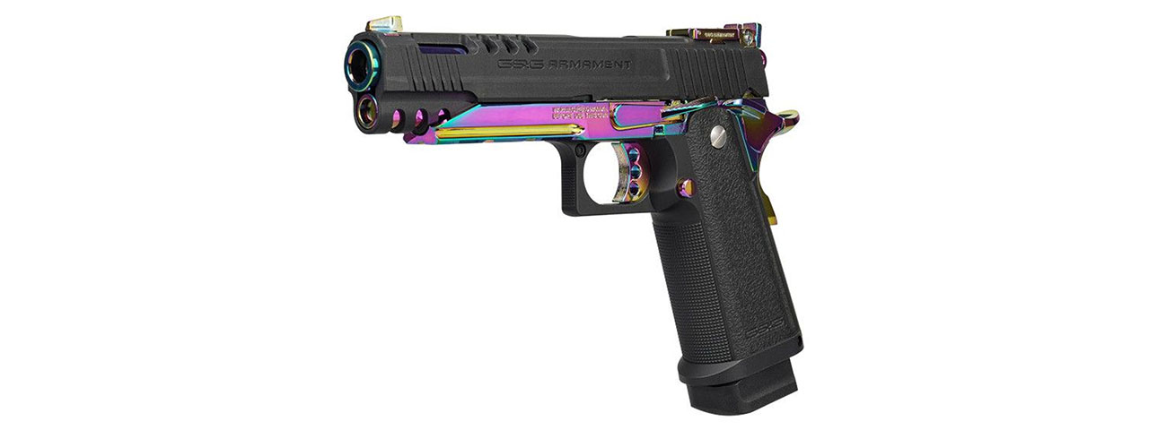 G&G GPM1911 CP Rainbow GBB Airsoft Pistol with Iridescent Hardware