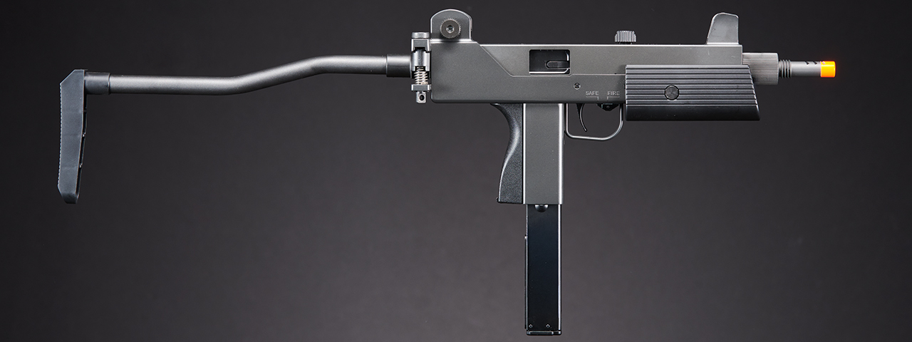 HFC AIRSOFT GAS POWERED PISTOL W/ FOLDING STOCK - BLACK