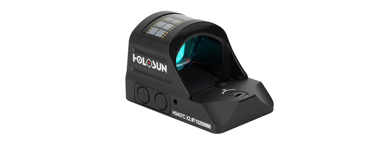 HOLOSUN HS407C X2 Solar + Battery Powered Micro Dot Reflex Sight w/ Dot Reticle (Green Dot)