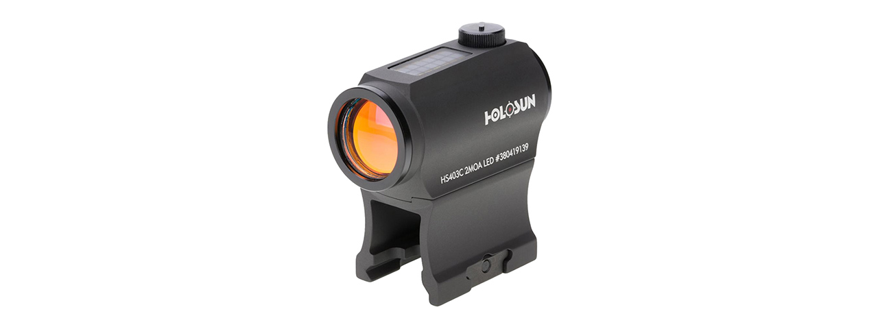 HOLOSUN HE403C Solar Power Compact Red Dot Sight w/ Low & AR Mount - (Black)