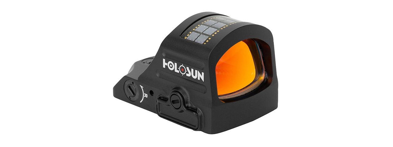 HOLOSUN HS407C X2 Solar + Battery Powered Micro Dot Reflex Sight w/ Red Dot Reticle - (Black)