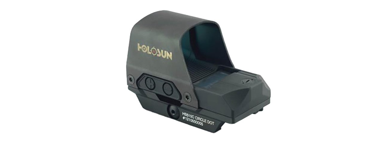 HOLOSUN HS510C Solar + Battery Powered Open Reflex Sight w/ Dual Reticles - (Black)