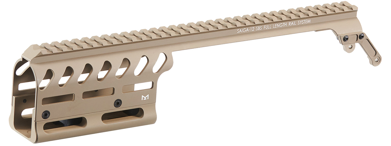 ITP M-LOK CNC Aluminum Handguard Full Length Rail For Marui TM SAIGA-12 SBS GBB Series - (FDE)