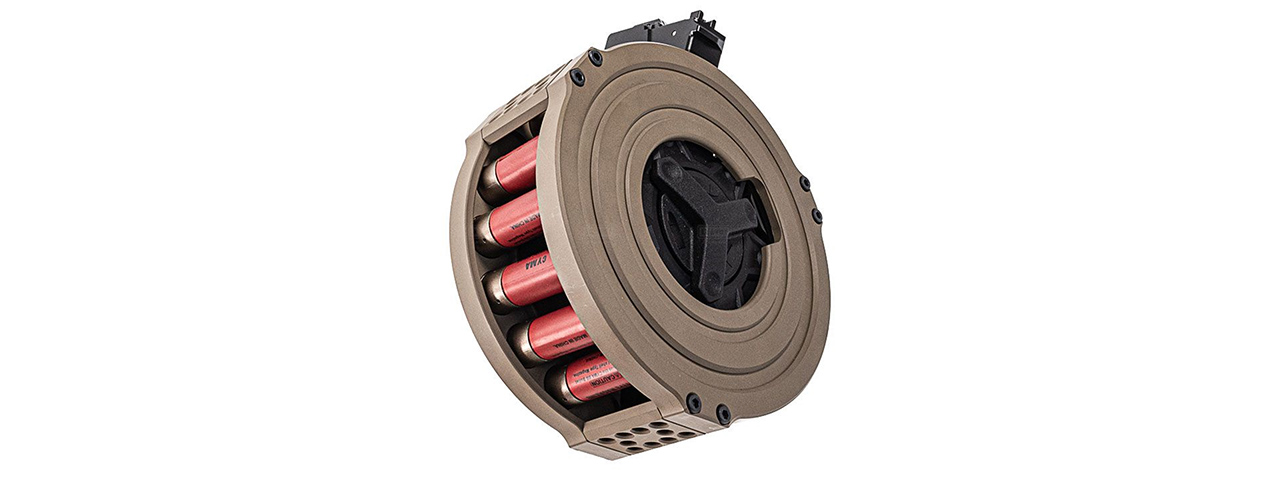 ITP SAIGA 12K Shotgun Drum Magazine Kit V2 For Marui TM SAIGA-12 GBB Series - (FDE)