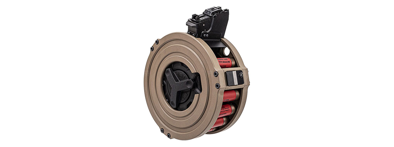 ITP SAIGA 12K Shotgun Drum Magazine Kit V2 For Marui TM SAIGA-12 GBB Series - (FDE)