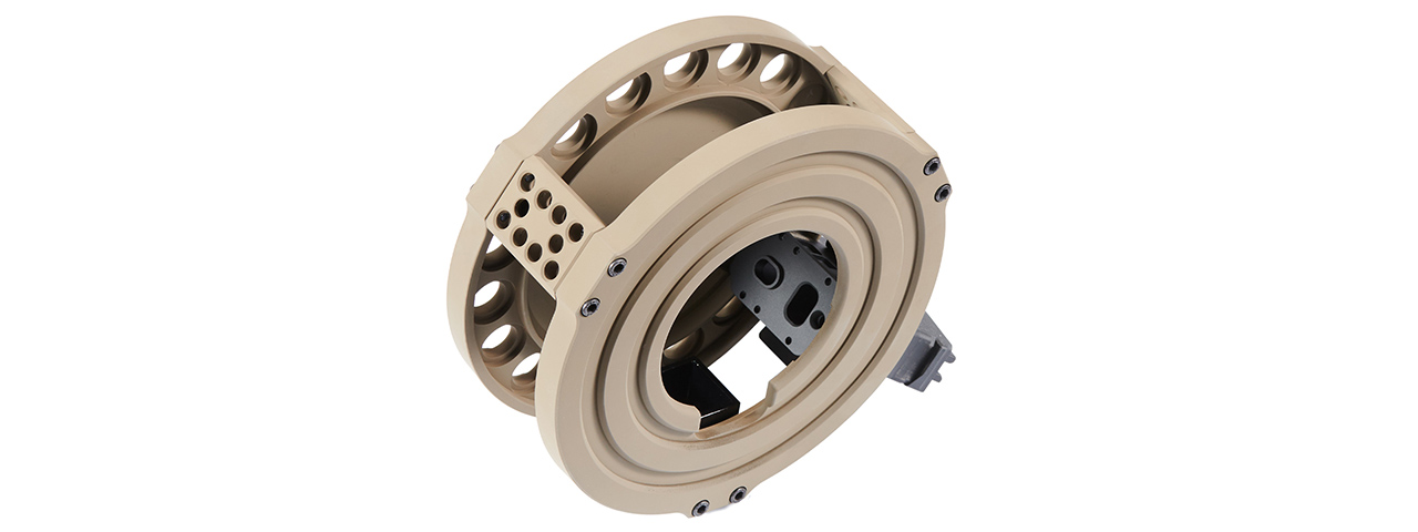 ITP SAIGA 12K Shotgun Drum Magazine Kit V2 For Marui TM SAIGA-12 SBS GBB Series - (FDE)