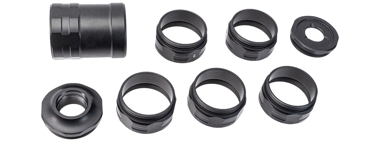 ITP Modular Airsoft Barrel Extension Mock Suppressor For Marui TM SAIGA 12 GBB Series - (Black)