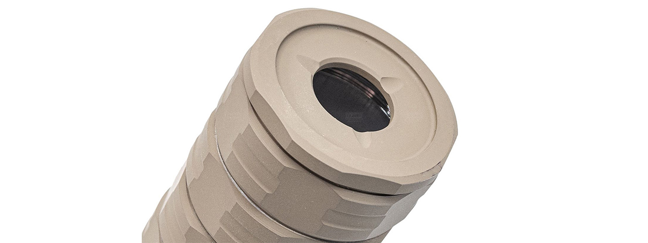 ITP Modular Airsoft Barrel Extension Mock Suppressor For Marui TM SAIGA 12 GBB Series - (FDE)