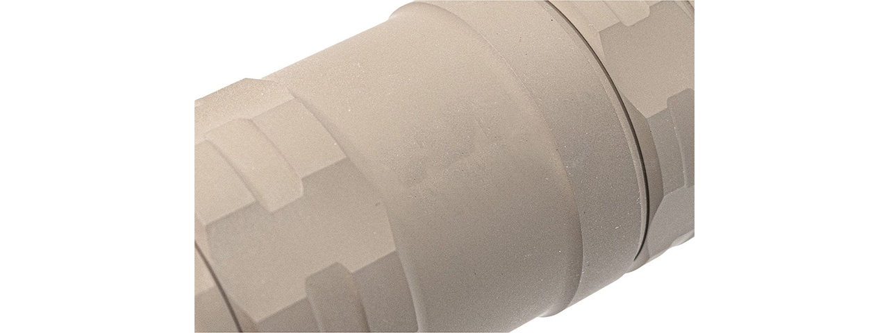 ITP Modular Airsoft Barrel Extension Mock Suppressor For Marui TM SAIGA 12 GBB Series - (FDE)
