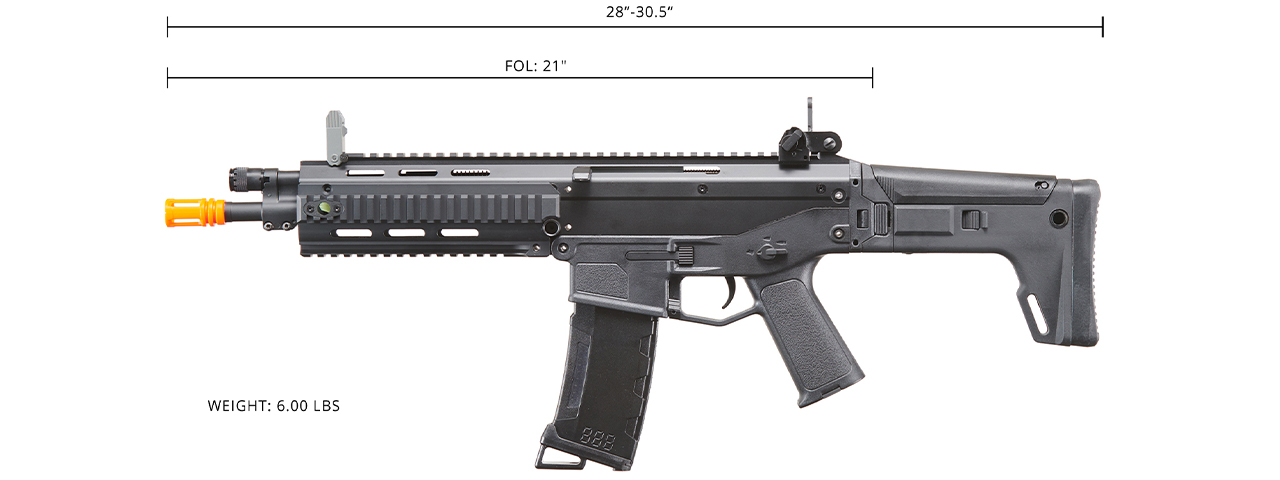 Atlas Custom Works Masada Polymer CQB AEG w/ Side-Folding Stock - BLACK