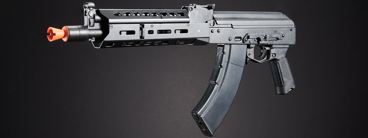LCT Airsoft AK104 Steel AEG Airsoft Rifle w/ ASTER V2 SE Expert & Picatinny Stock Adapter - (Black)