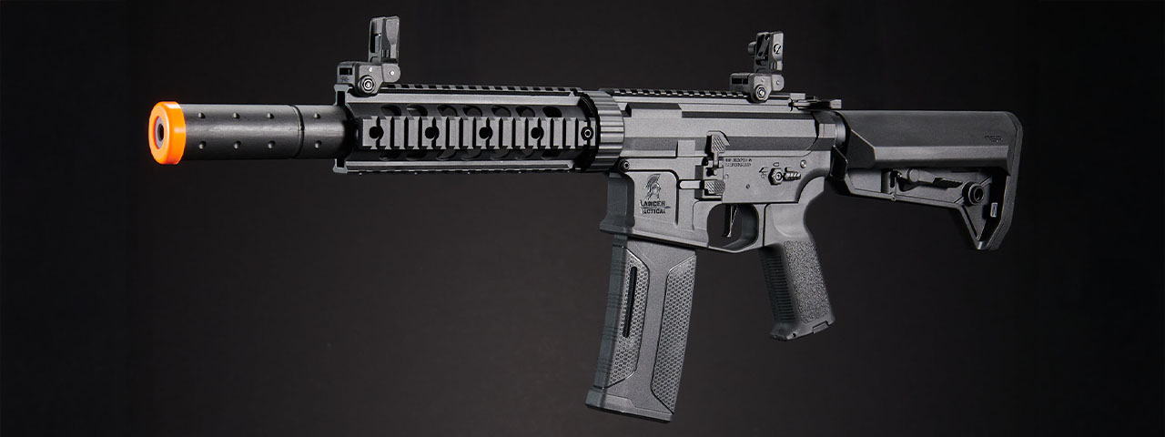 Lancer Tactical Gen 3 M4 Carbine SD AEG w/ Ambidextrous NSR Receiver, NSR Stock & Mock Suppressor - (Black)