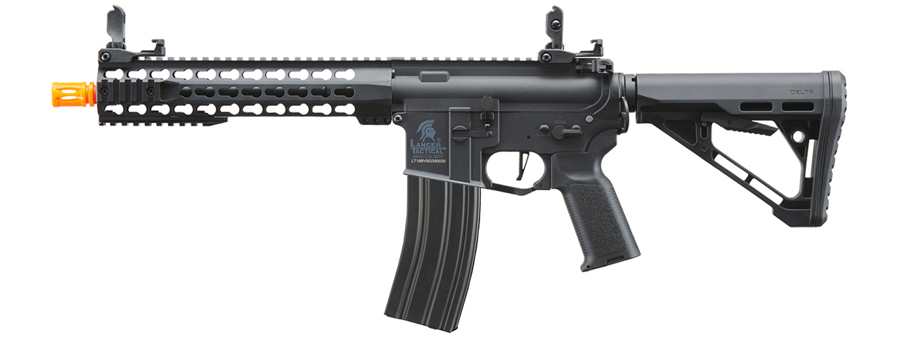 Lancer Tactical Gen 3 10" KeyMod M4 Carbine Airsoft AEG Rifle with Delta Stock (Color: Black)